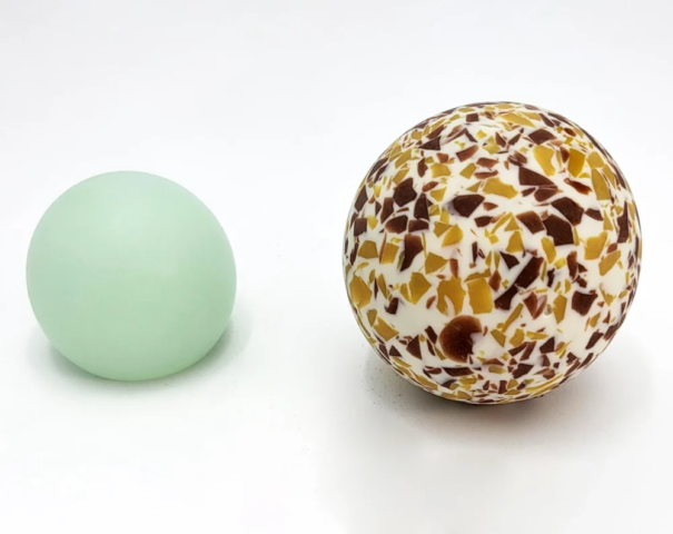Pomoli satinati, Traslucido verde e granito marrone